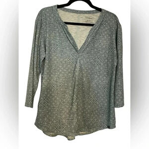 LL Bean women’s stream side shirt size medium green print